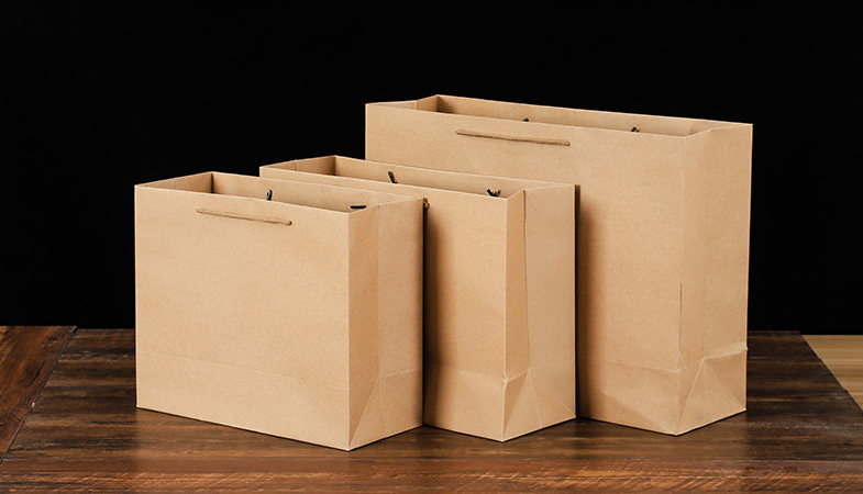 Custom vertical version kraft paper food shopping bag tea gift packaging portable paper  E 